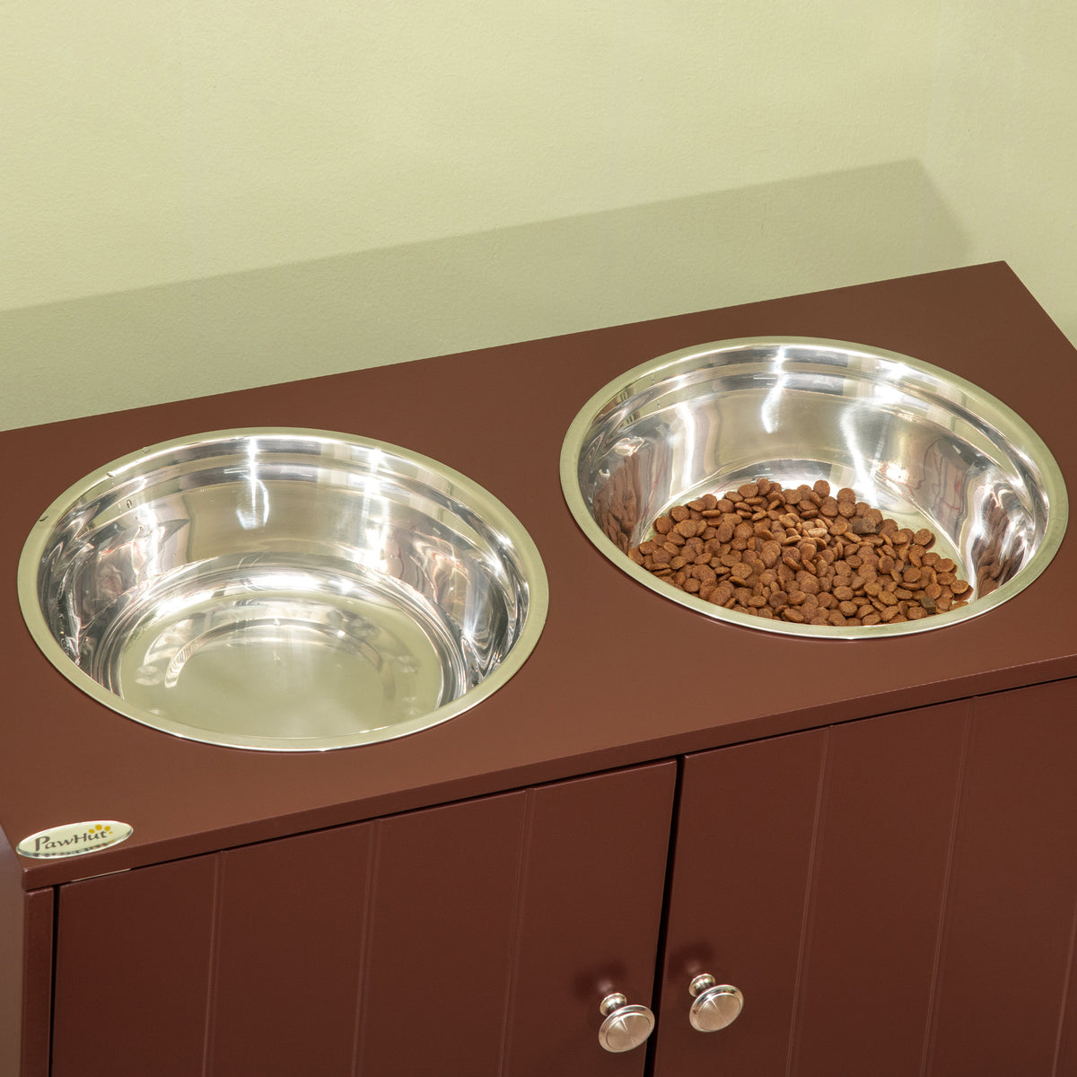 Elevated Dog Bowl Stand with Storage Cabinet – view 7