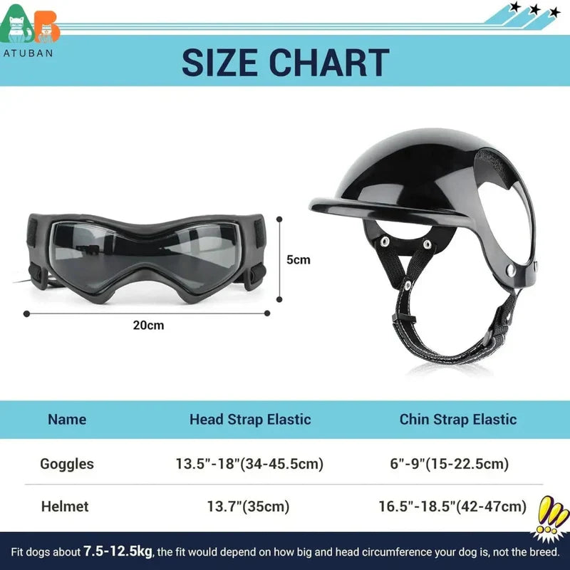 Stylish Dog Helmet with Goggles – view 8