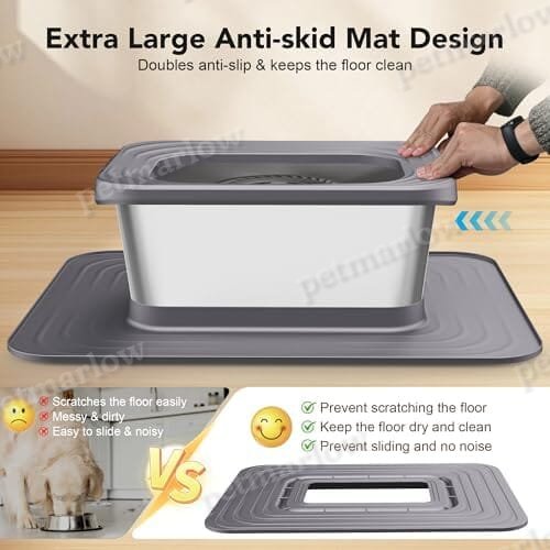 10L Stainless Steel Dog Water Bowl Spill-Proof Slow Feeder for Messy Drinkers – view 4