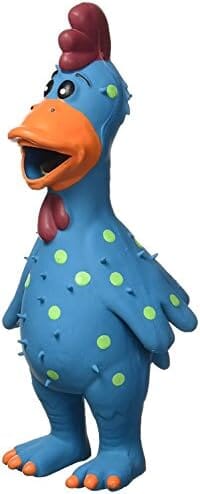 11.5-Inch Latex Polka Dot Globken Chicken Dog Toy