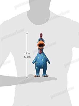 11.5-Inch Latex Polka Dot Globken Chicken Dog Toy – view 3