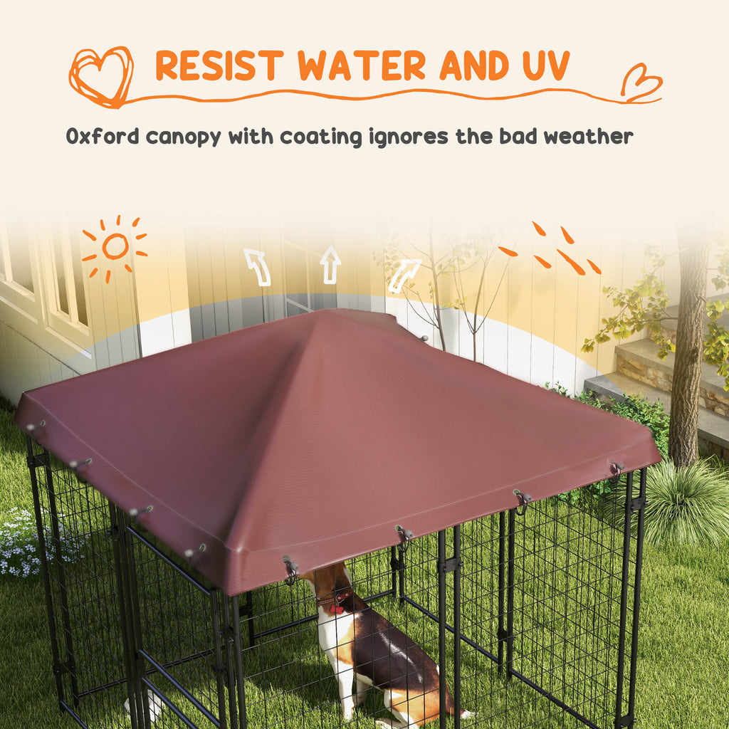 Outdoor Dog Kennel with Waterproof Canopy for Comfort – view 8