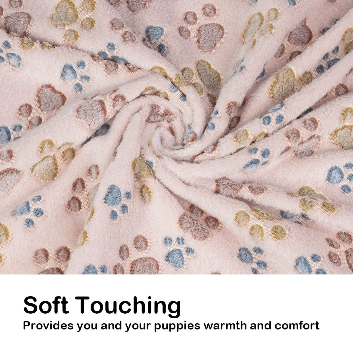 Soft Paw Print Pet Blankets, 3-Pack
