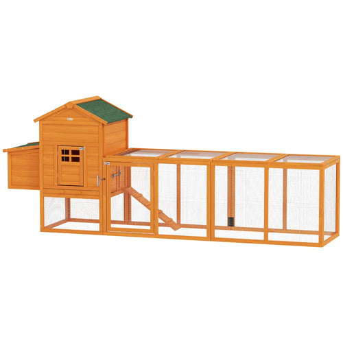 117" Extra Large Chicken Coop with Nesting Box and Slide-out Tray