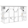 Large Outdoor Catio Cat Enclosure with Condos & Bridges – White / 1070x520x255 mm