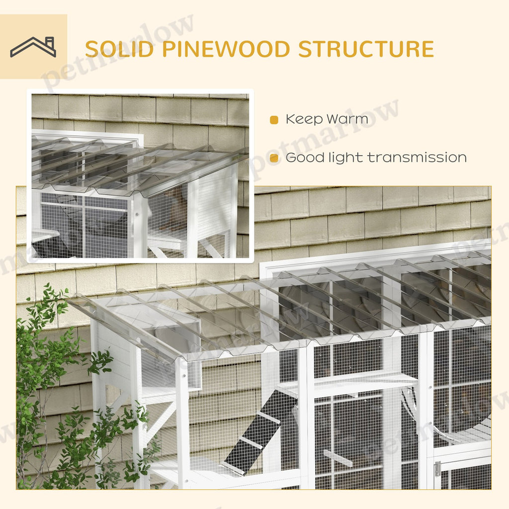 Large Outdoor Catio Cat Enclosure with Condos & Bridges – view 3