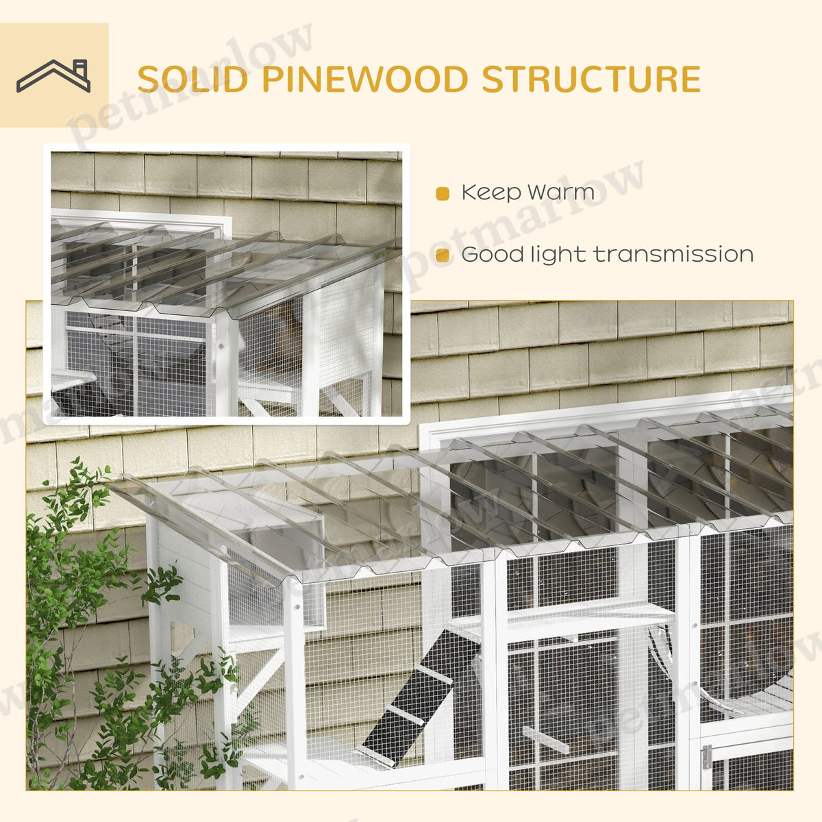 Large Outdoor Catio Cat Enclosure with Condos & Bridges – view 3