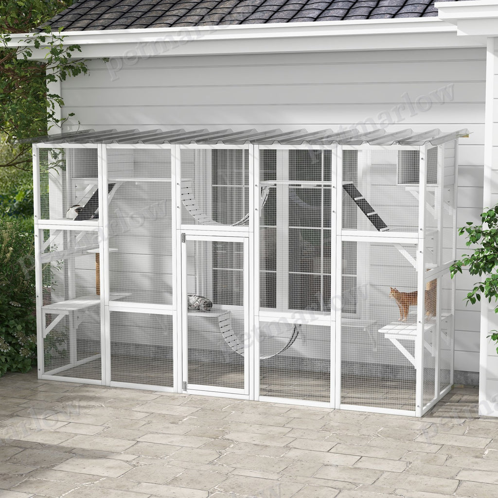 Large Outdoor Catio Cat Enclosure with Condos & Bridges – view 4