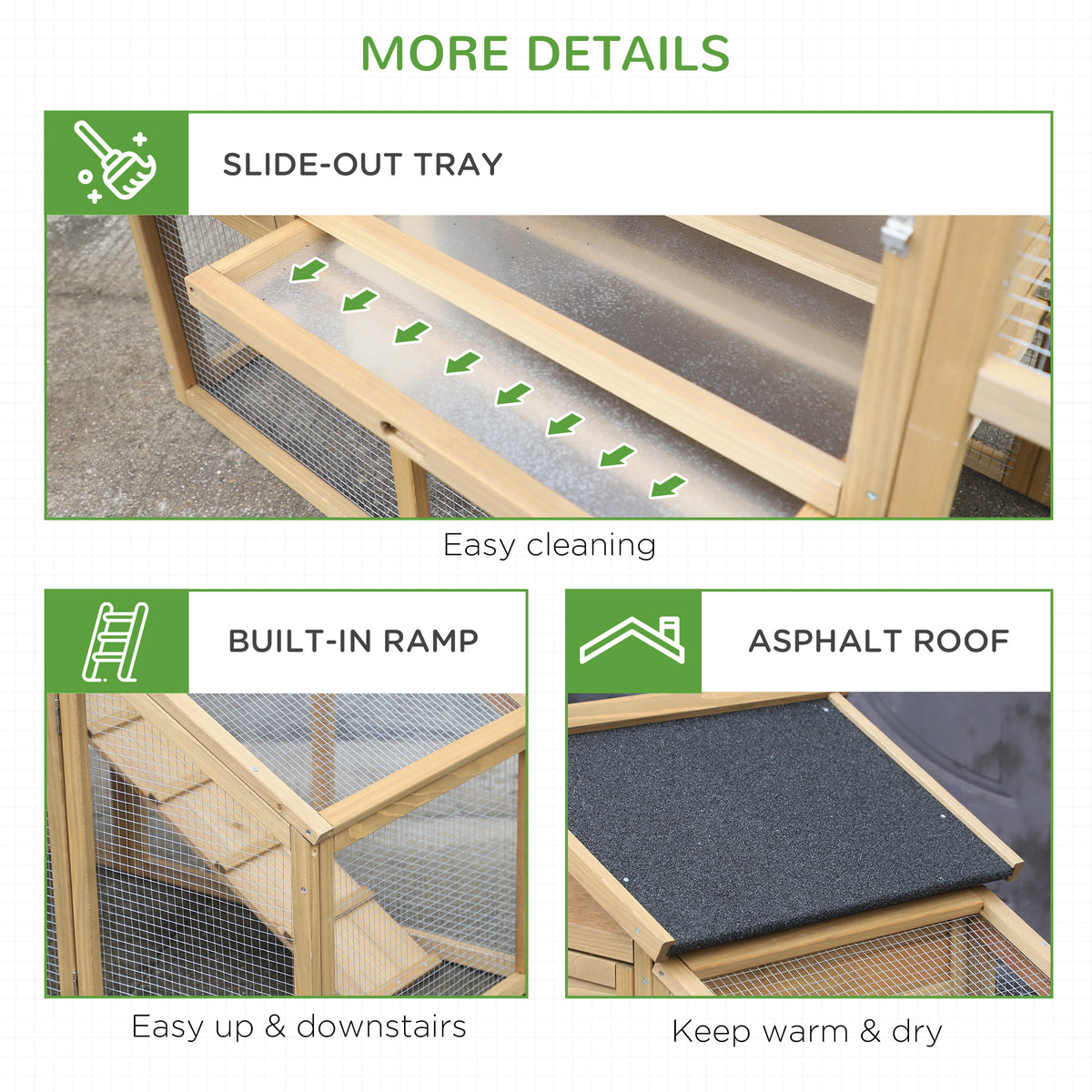 Wooden Chicken Coop with Nesting Box and Ramp – view 8