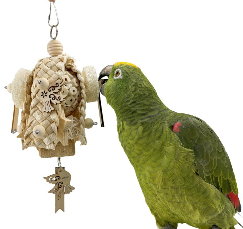 Natural Rice Paper Plant Pith Ball Safe Parrot Chewing Gnawing Toy – view 9