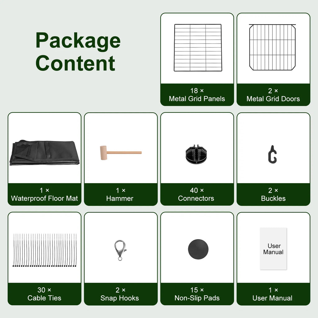 Modular Metal Small Pet Exercise Pen with Waterproof Floor Mat – view 13