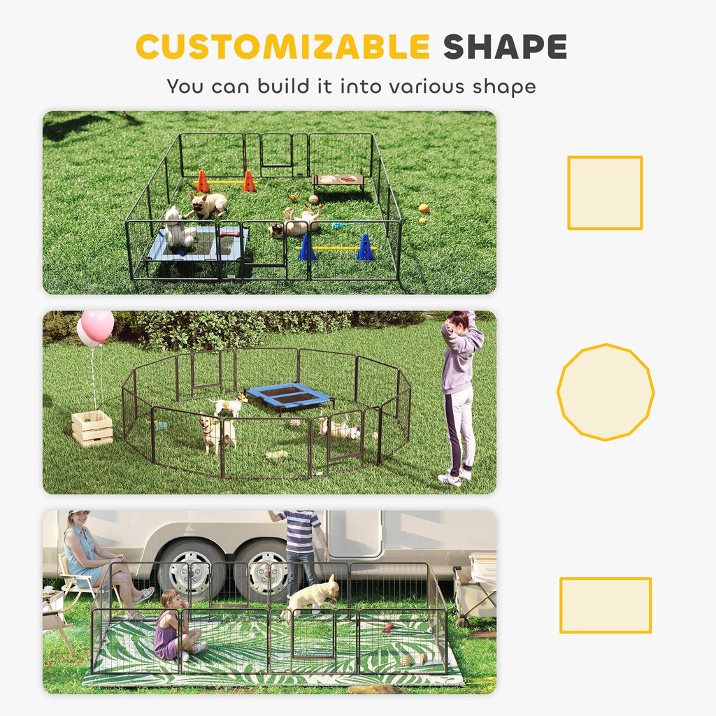Heavy-Duty Metal Dog Playpen with Door for Indoor and Outdoor Use – view 7