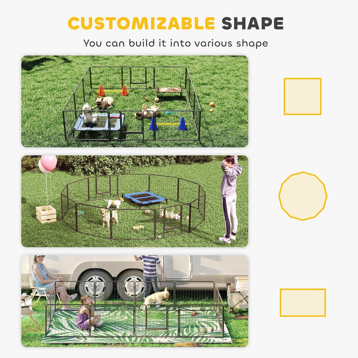 Heavy-Duty Metal Dog Playpen with Door for Indoor and Outdoor Use – view 7