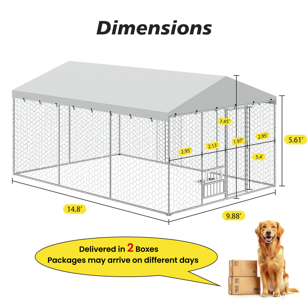 Large Outdoor Dog Kennel with Canopy for Comfort and Security – view 13