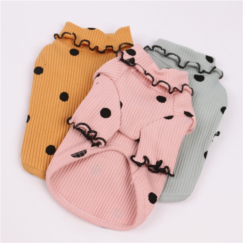 Polka Dot Turtleneck Dog Shirt – view 8