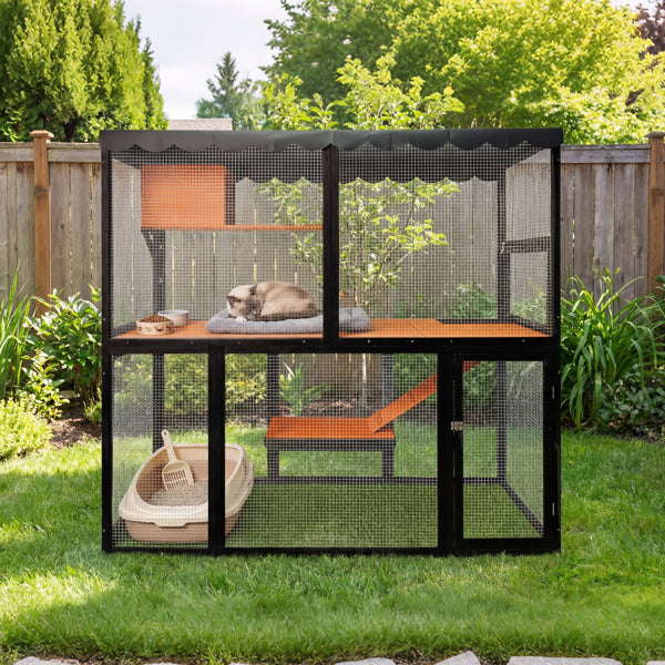 Large Outdoor Cat Enclosure with 4-Tier Design – view 9