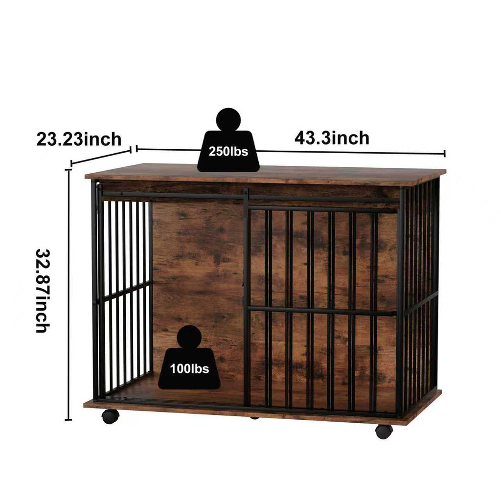 Large Wooden Dog Crate Furniture – view 9