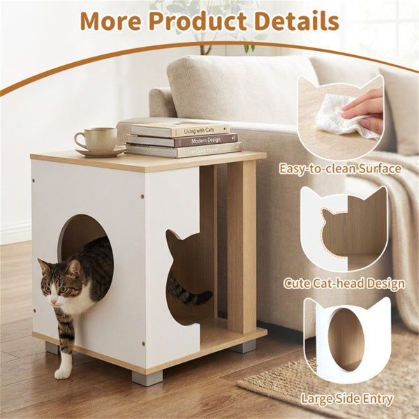 Multipurpose Wooden Cat House Nightstand – view 9