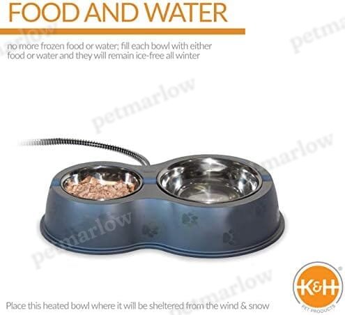 12oz/24oz Stainless Outdoor Heated Cat Food & Water Bowls for Outside Pets – view 2