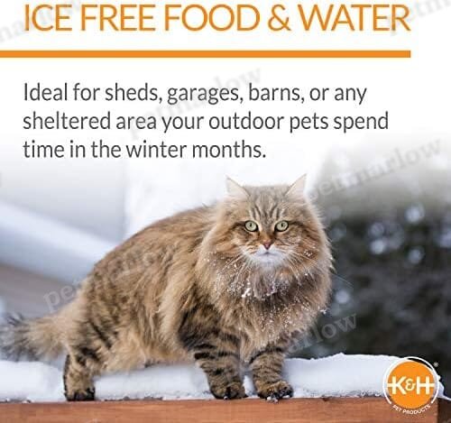 12oz/24oz Stainless Outdoor Heated Cat Food & Water Bowls for Outside Pets – view 4