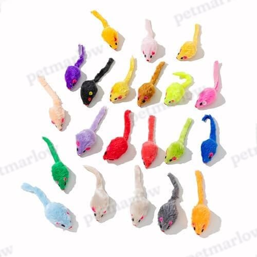 12PCS Faux Fur Cat Mice Toys with Plastic Body – view 4