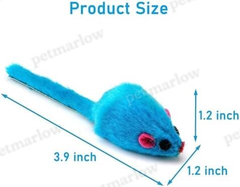 12PCS Faux Fur Cat Mice Toys with Plastic Body – view 5