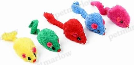 12PCS Faux Fur Cat Mice Toys with Plastic Body – view 6