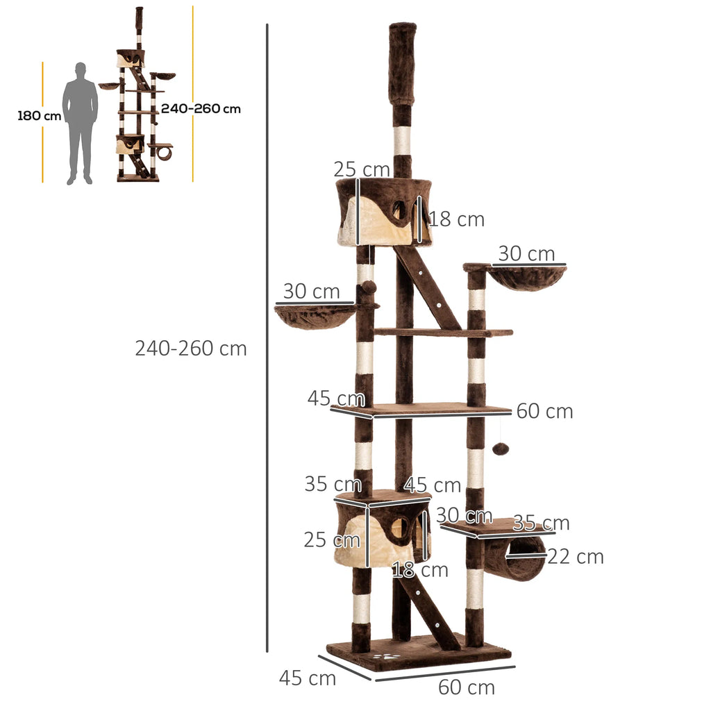 Huge Cat Tree with Adjustable Height and Multi-Level Platforms – view 7