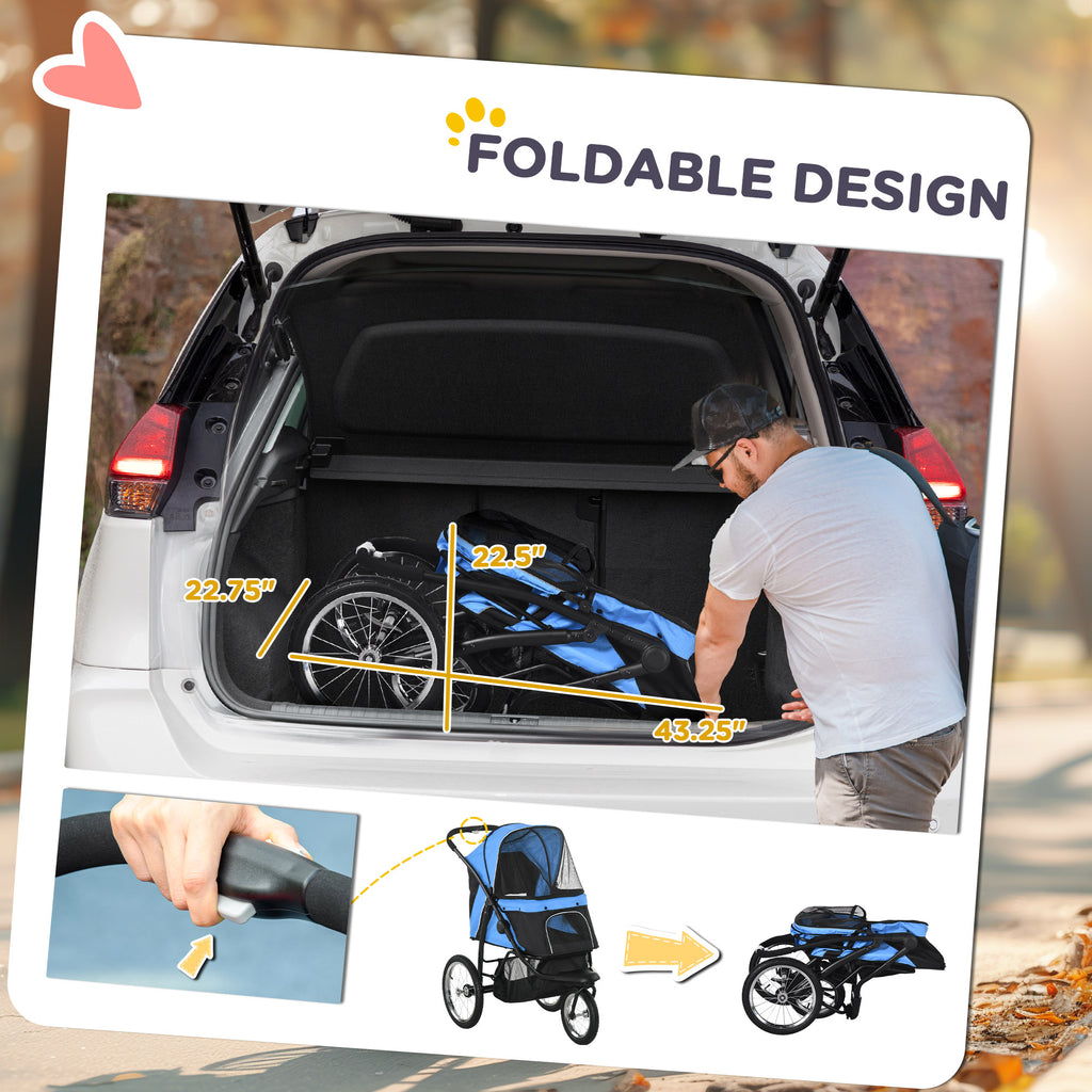 Pet Stroller for Small and Medium Dogs with Adjustable Canopy