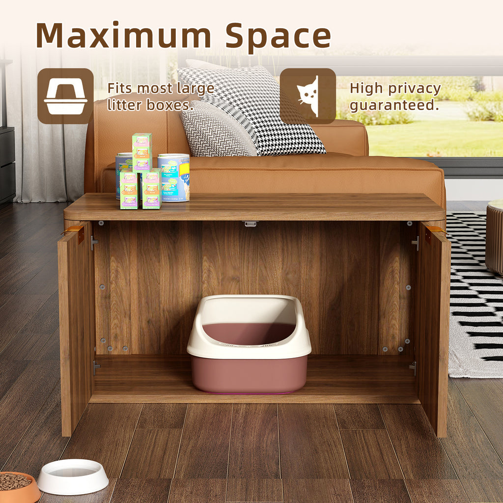 Walnut Cat Litter Box Enclosure Furniture – view 8