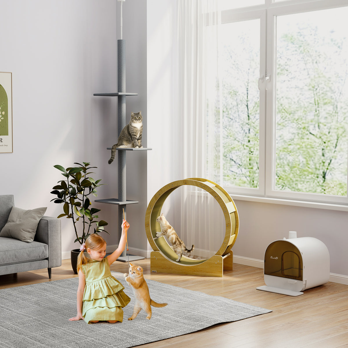 Floor-to-Ceiling Cat Tree with Scratching Posts – view 7