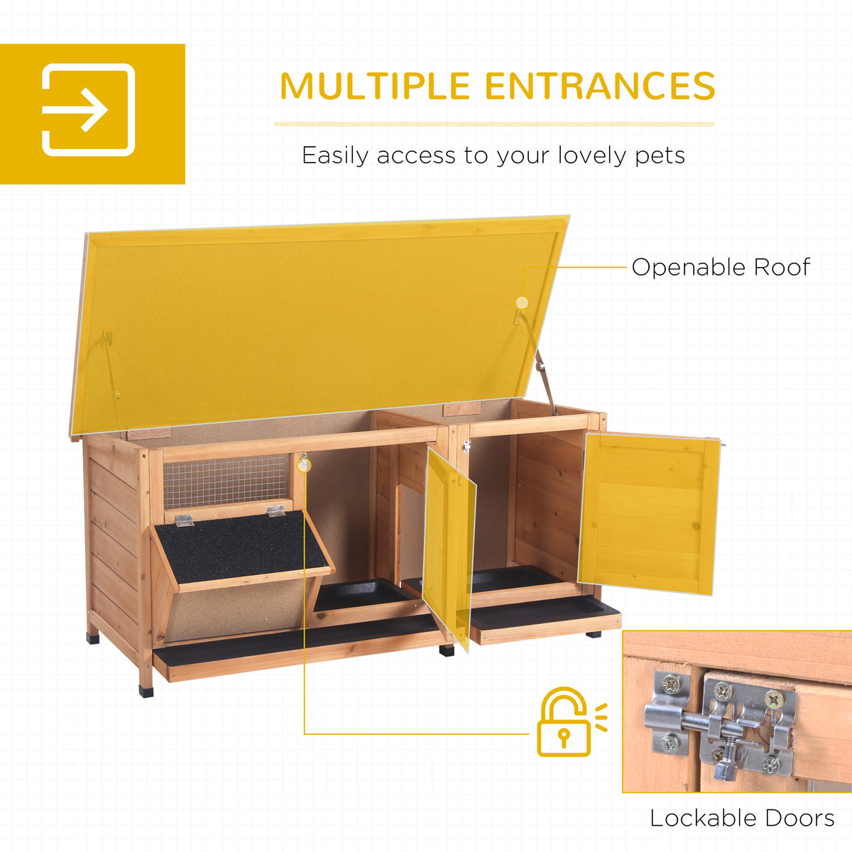 Large Rabbit Hutch With Outdoor Areas for Small Animals – view 7