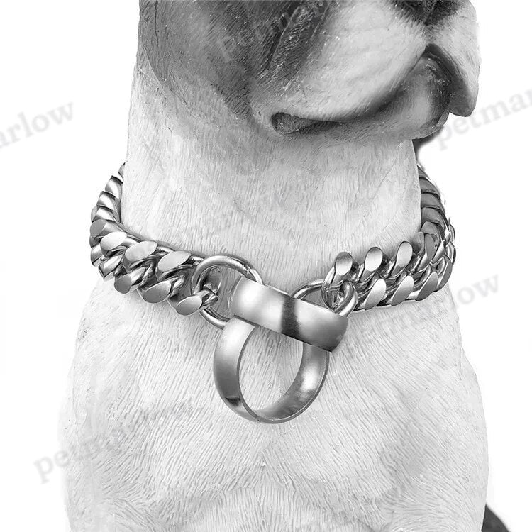 14mm Stainless Steel Dog Chain Collar Metal Training Type P Pet Collar – view 4