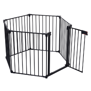 150" Adjustable Safety Gate 6 Panels Play Yard – Black