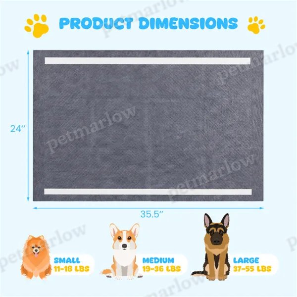150 Pack Activated Carbon Dog Pee Pads – view 4