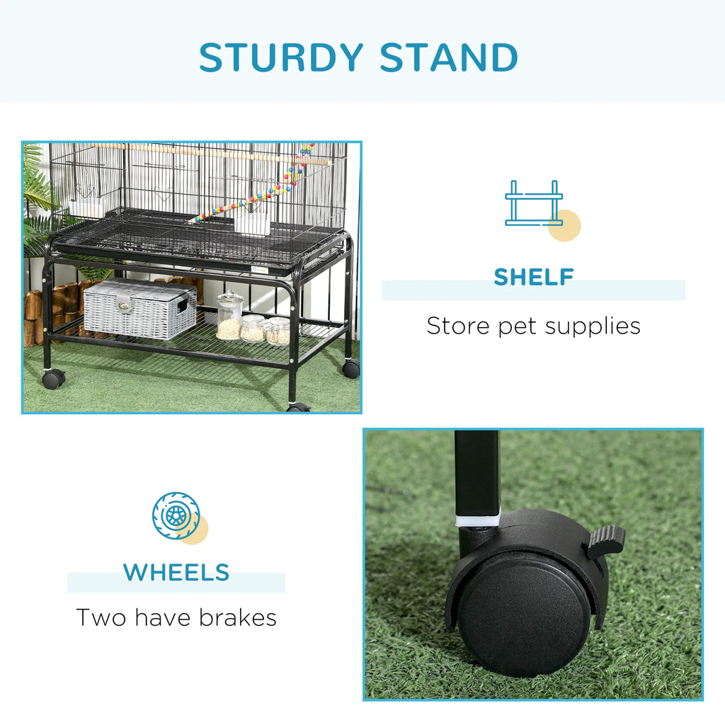 Spacious 52" Bird Cage with Rolling Stand and Toys – view 7