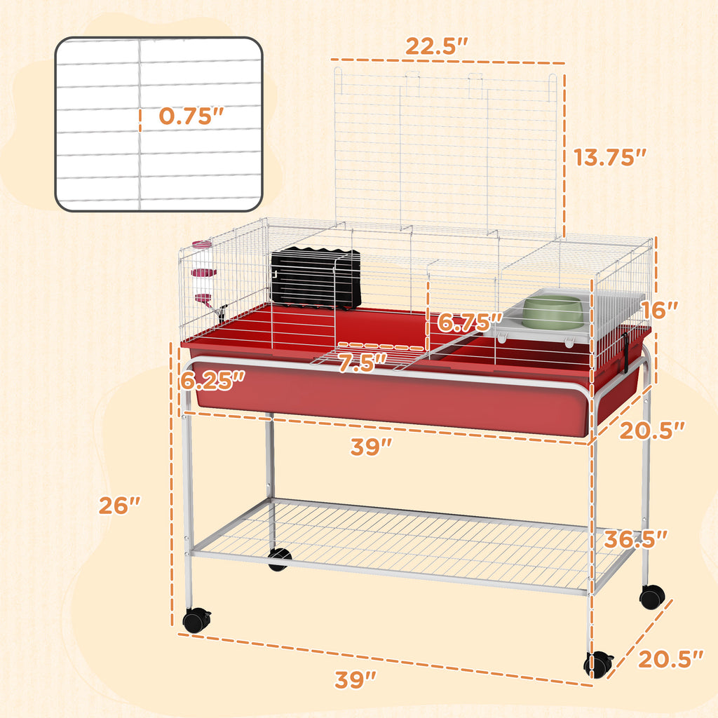 Two-Story Small Animal Cage with Removable Stand and Wheels – view 9