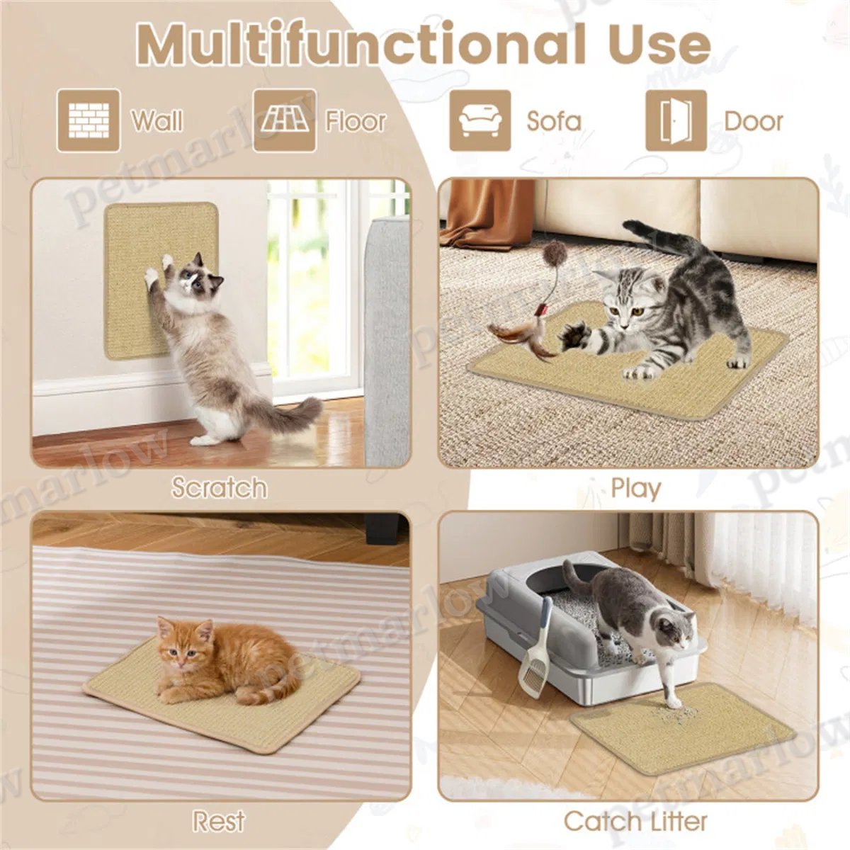 Natural Cat Scratching Mats for Furniture Protection – view 3