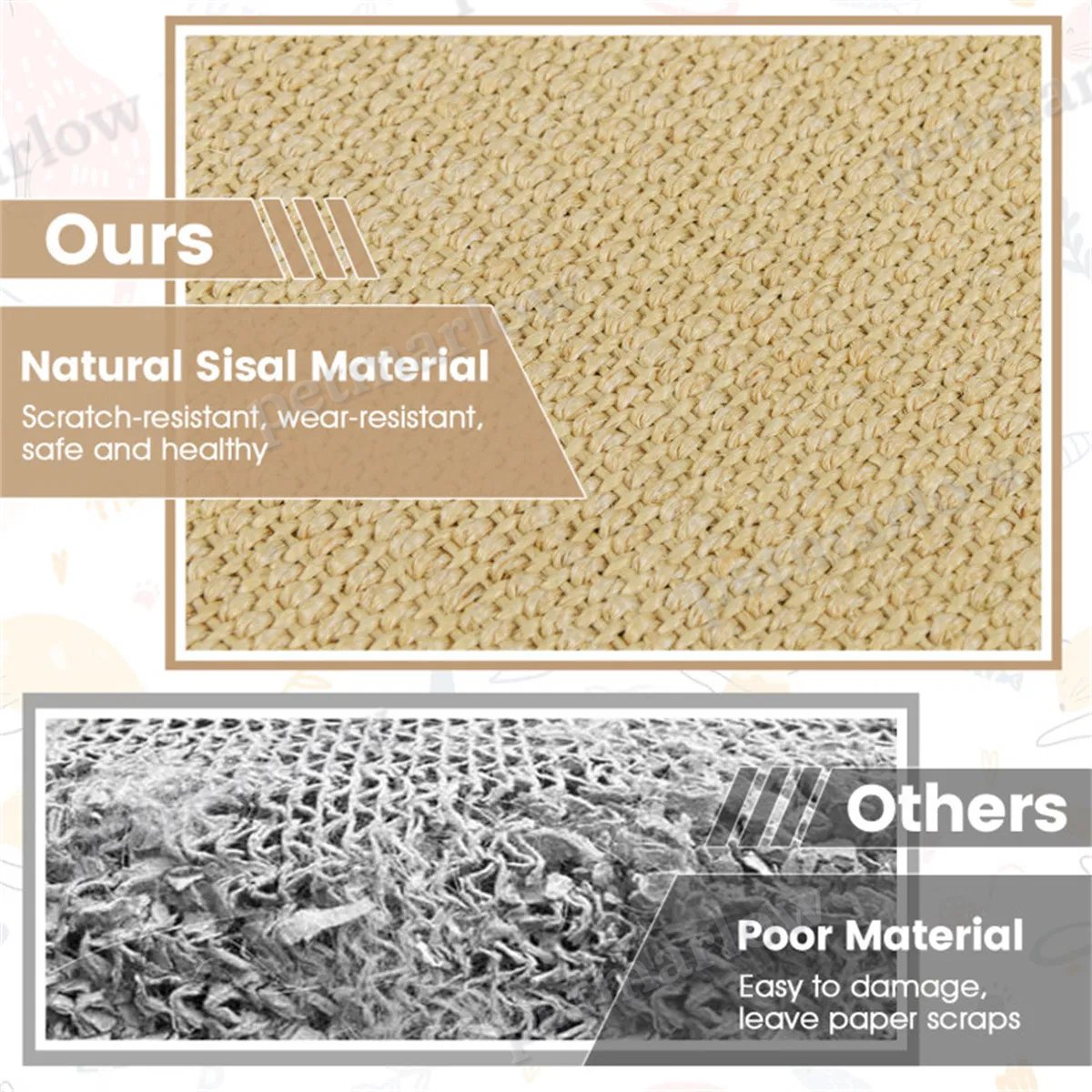 Natural Cat Scratching Mats for Furniture Protection – view 4