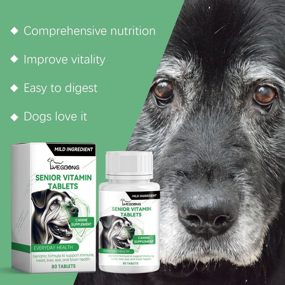 Senior Dog Vitamin Tablets for Immune and Bone Support – view 7