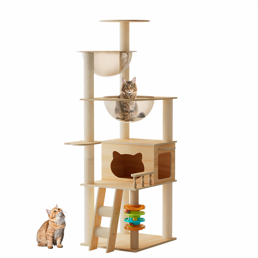 59" Modern Cat Tower with Scratching Posts and Perch – view 11