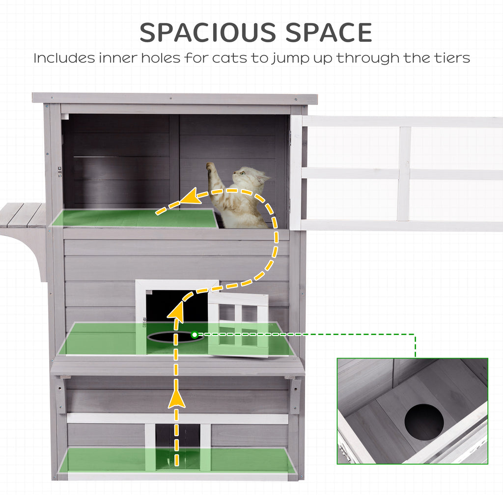 Outdoor Cat House with 5 Escape Doors and Weather Resistance – view 7