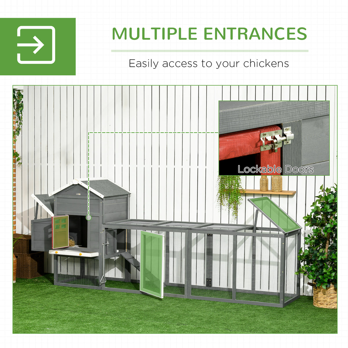 Extra Large Chicken Coop with Slide-Out Tray and Nesting Box – view 8