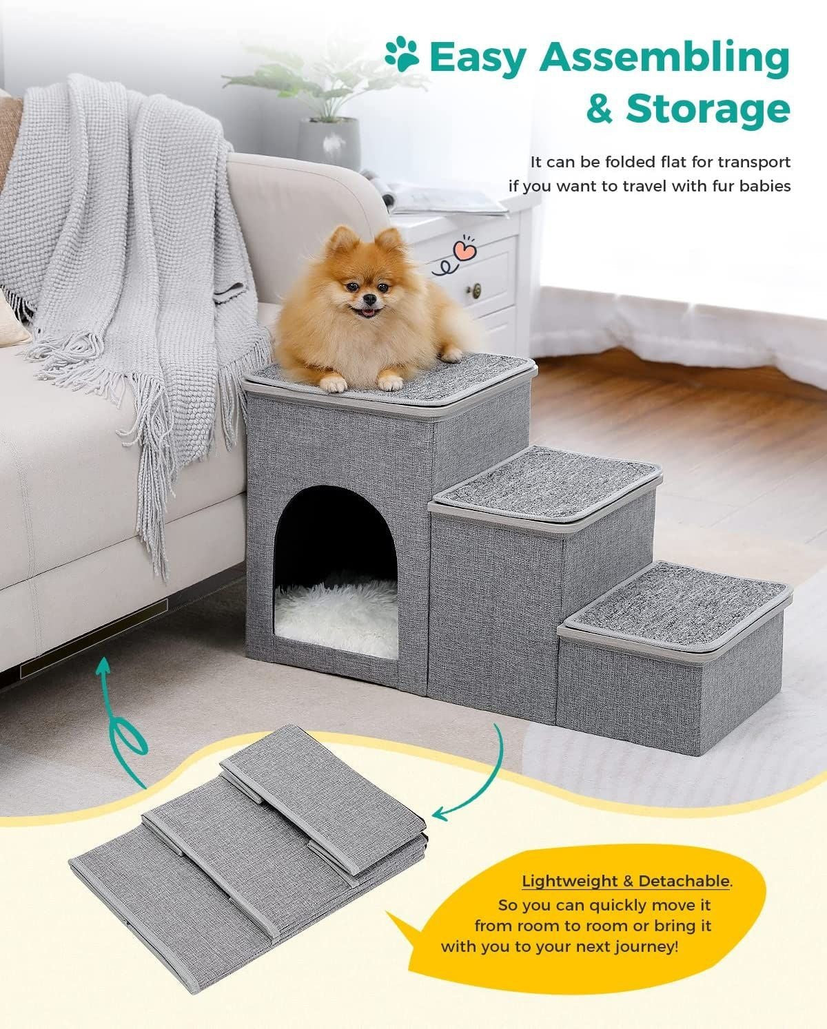 Pet Ladder Dogs And Cats Step Foldable – view 7