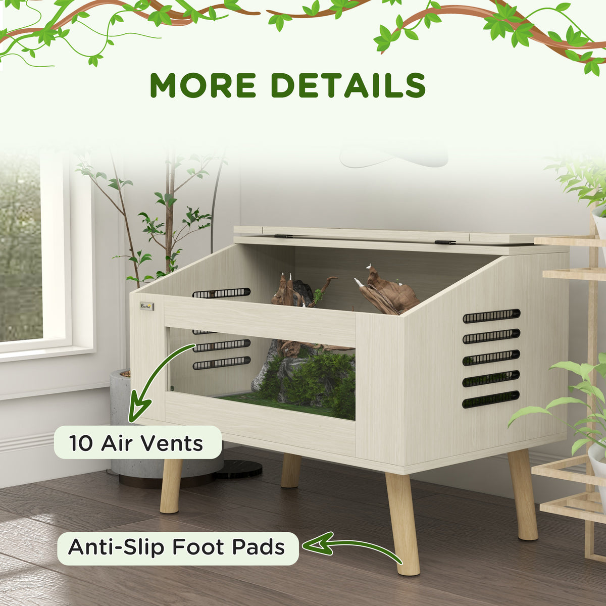 30 Gallon Reptile Tank with Open Top and Glass Windows – view 7