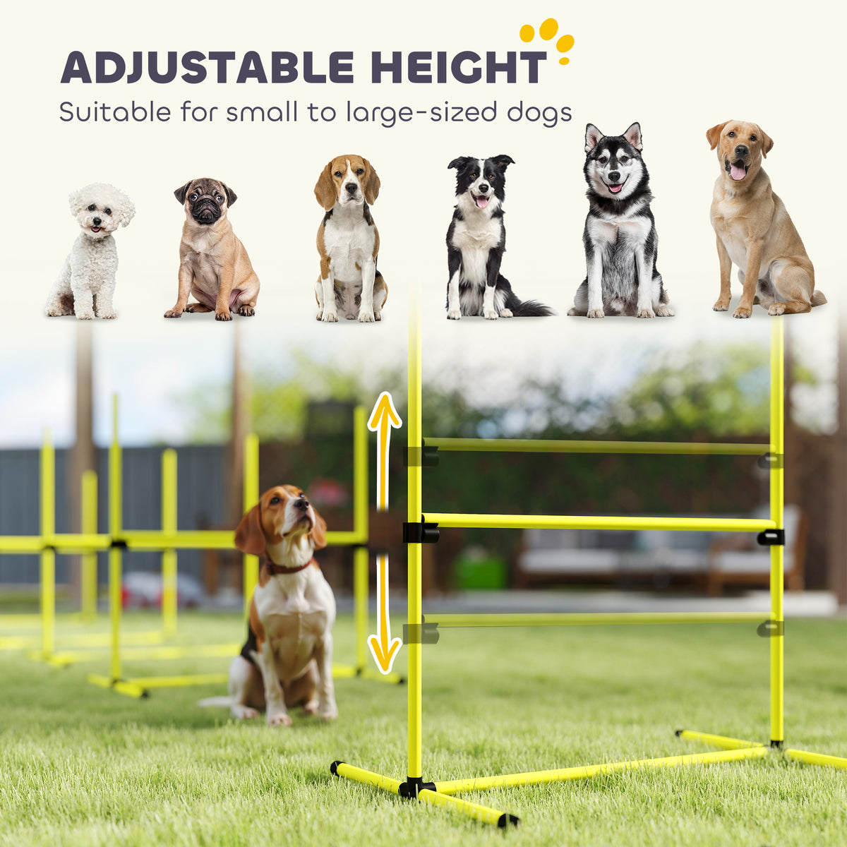 4 Piece Dog Agility Set with Adjustable Height Jump Bars – view 9