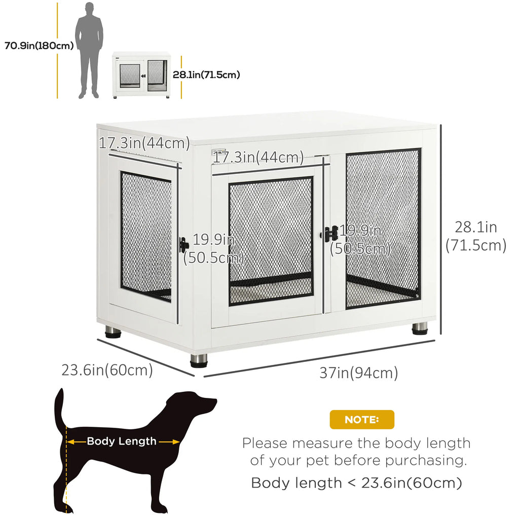Dog Crate End Table with Water-Resistant Cushion for Large Dogs – view 7