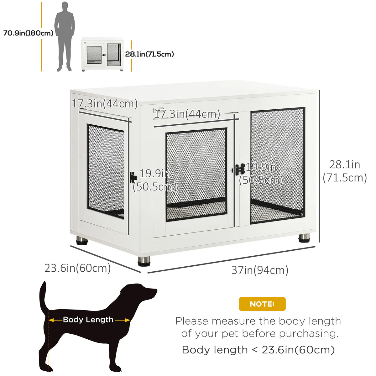 Dog Crate End Table with Water-Resistant Cushion for Large Dogs – view 7