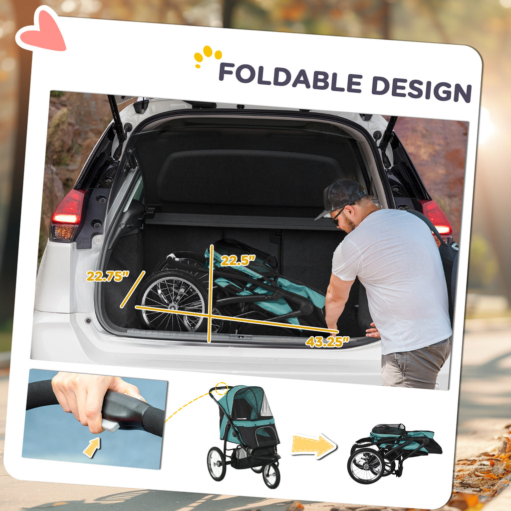 Pet Stroller for Small and Medium Dogs with Adjustable Canopy – view 8