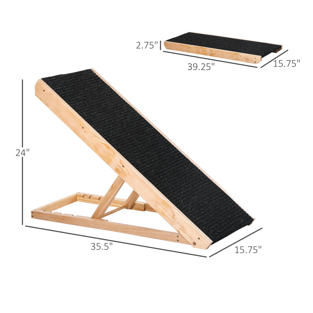 Elevated Dog Ramp for Bed, Adjustable Pet Ramp for Cats – view 8